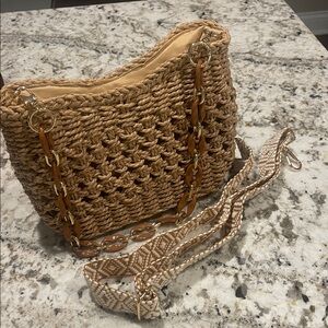Woven Tan Shoulder Bag NEVER USED